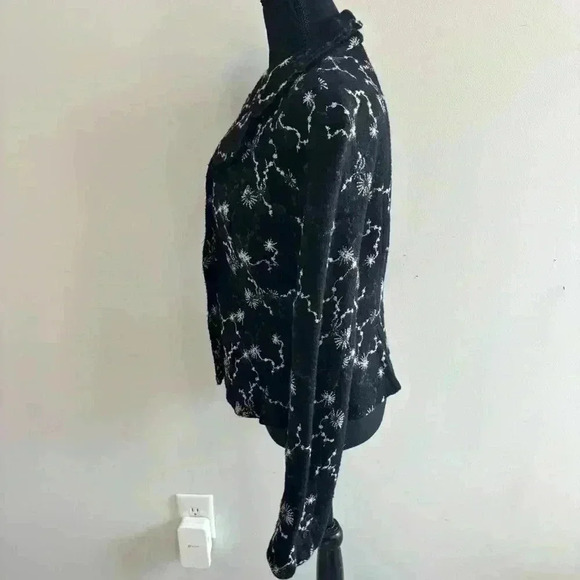 SpiritHouse 100% Wool Made in LA USA Black White Pattern Blazer Size Medium - Picture 6 of 12